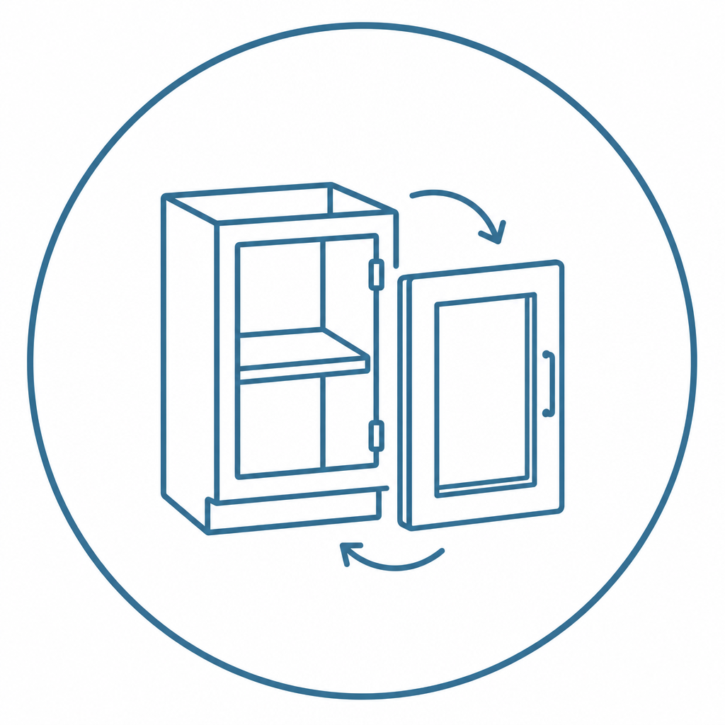 Remove and replace cabinet doors and fronts icon