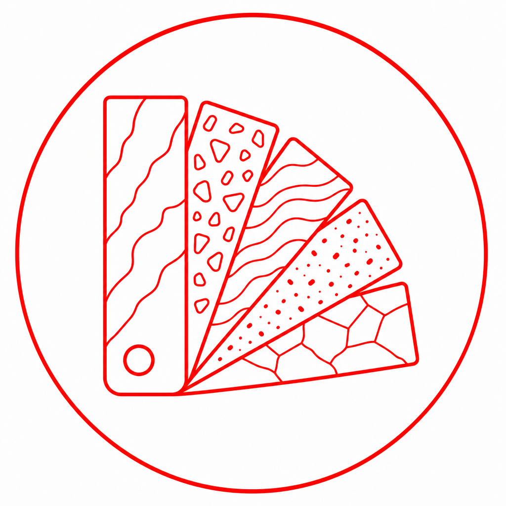 Greater control over material selection for specific functional needs icon