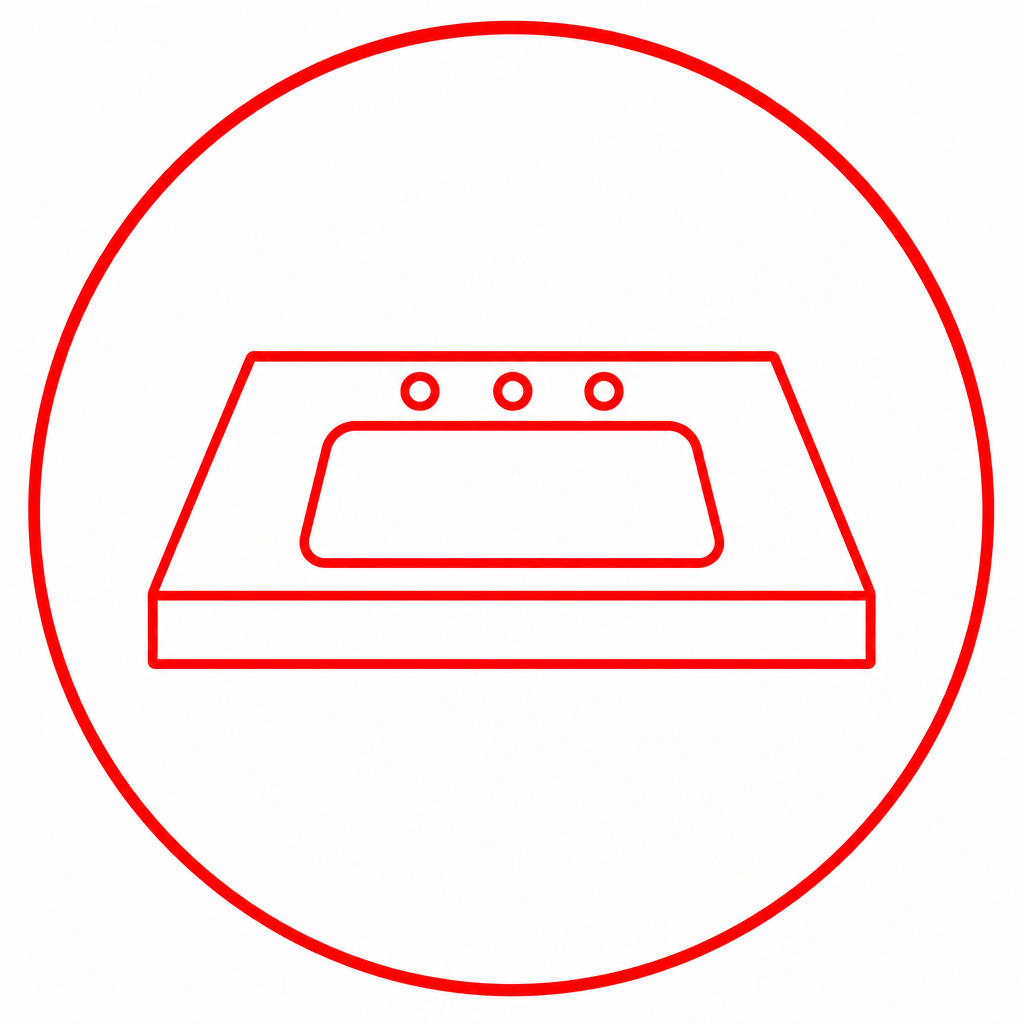 Appliance and sink cutouts designed to accommodate your specific fixtures icon