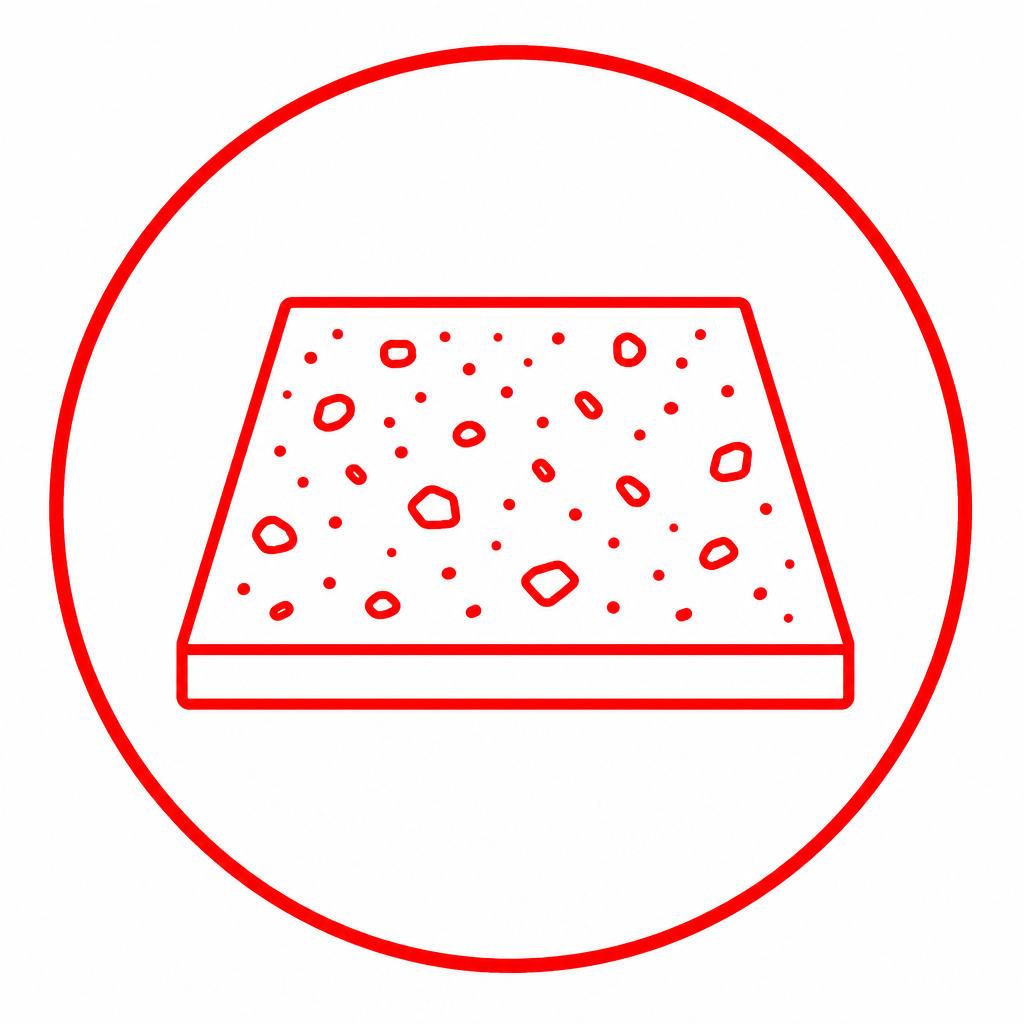 Accounting for structural support to handle the weight of the granite icon