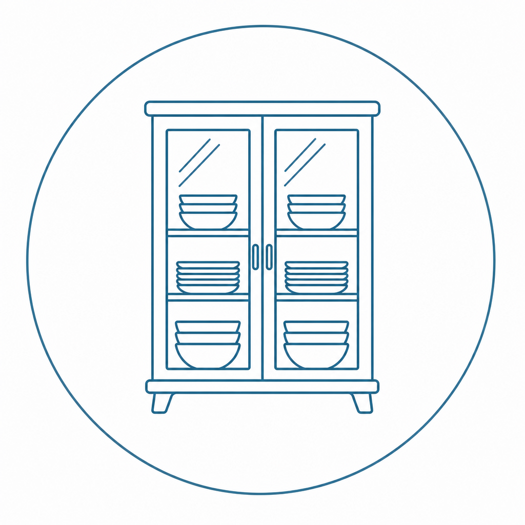Glass-front: Stylish and functional for display storage icon