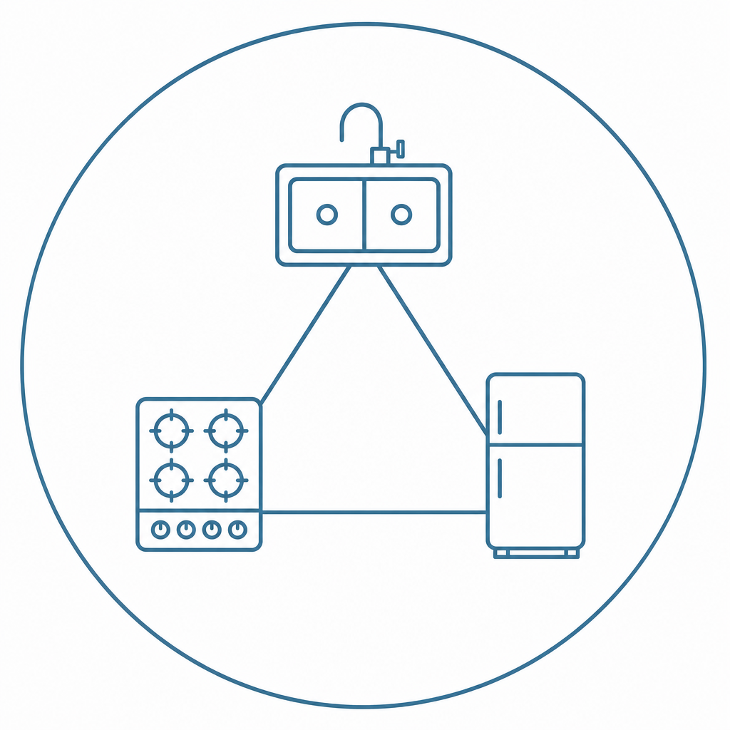 Cooking and cleaning workflow icon