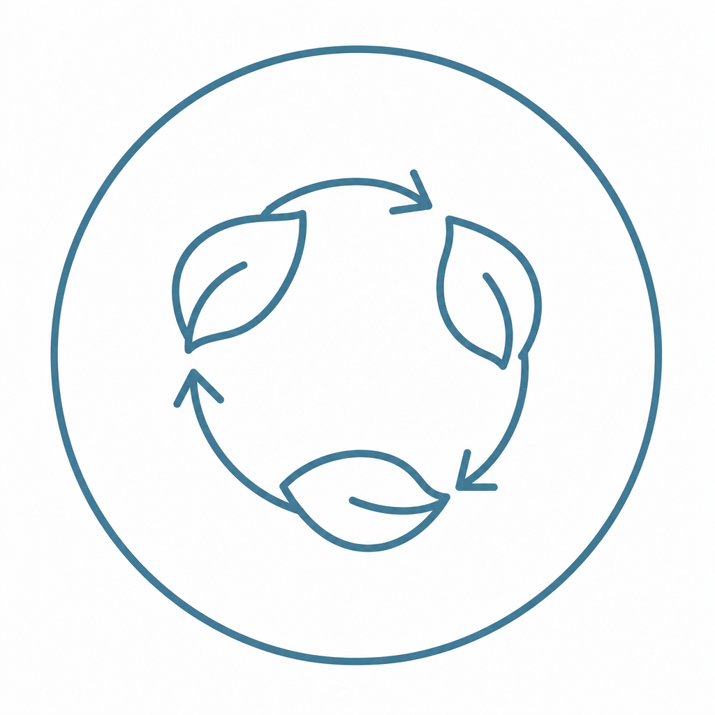 Eco-friendly by reducing waste icon