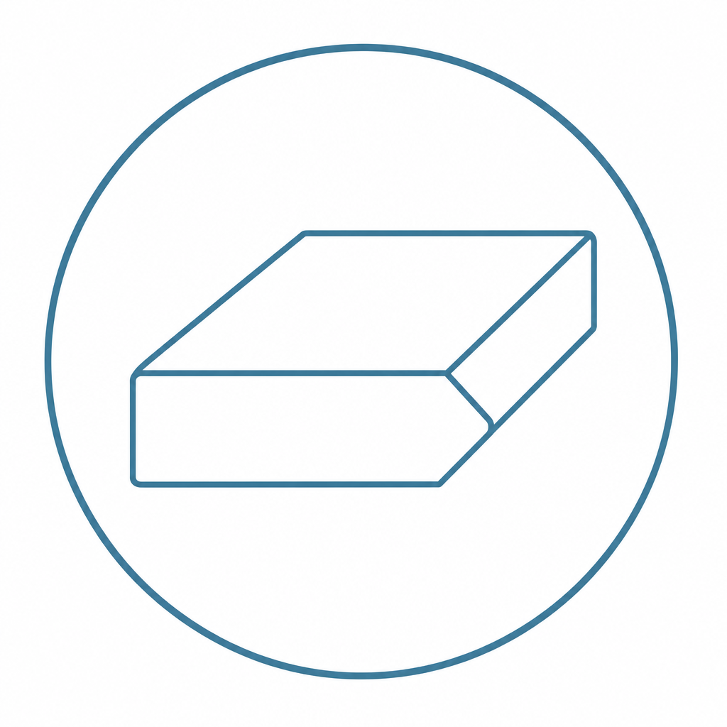 Beveled edge: Angled edge that adds a touch of classic design without being overly ornate icon