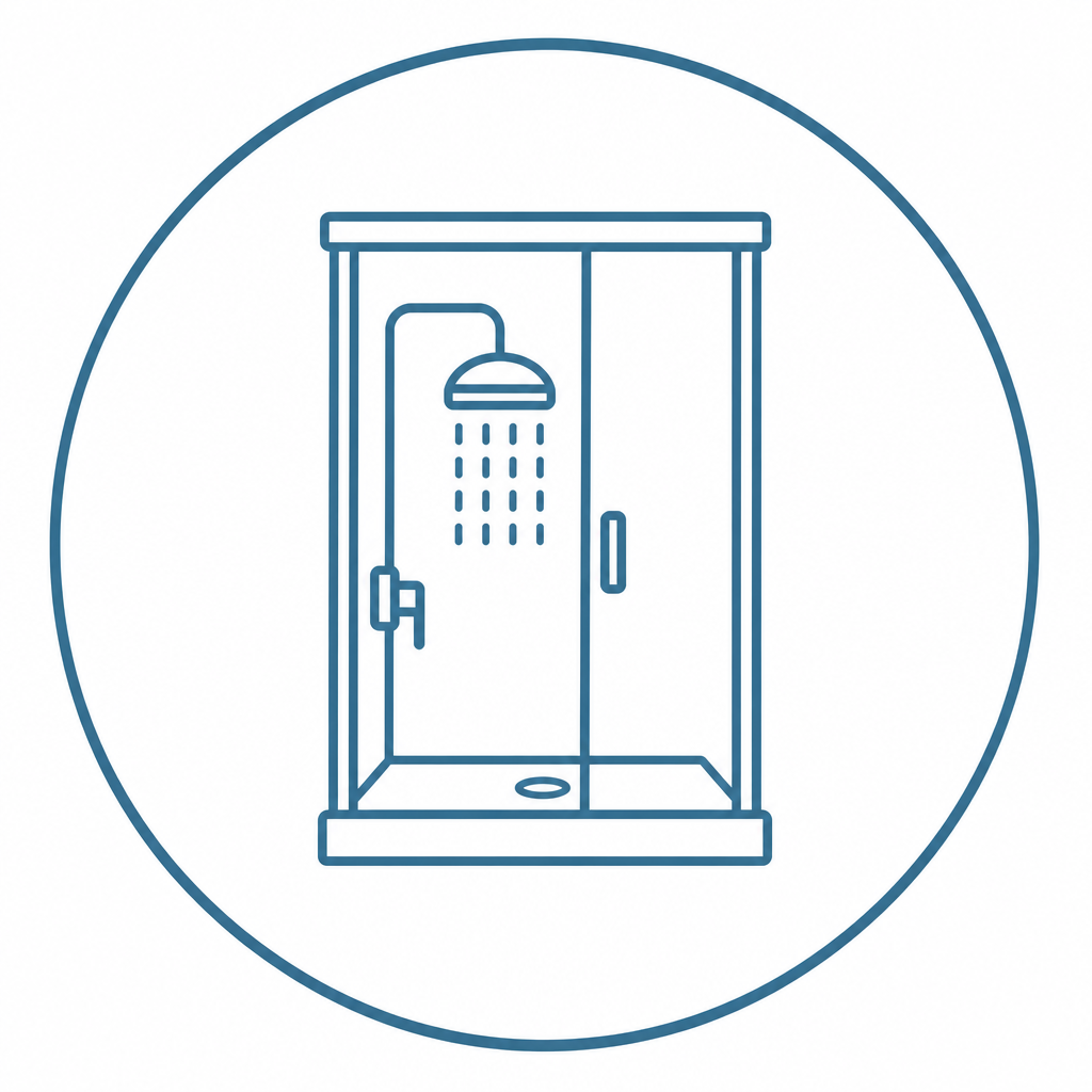 A standing shower icon