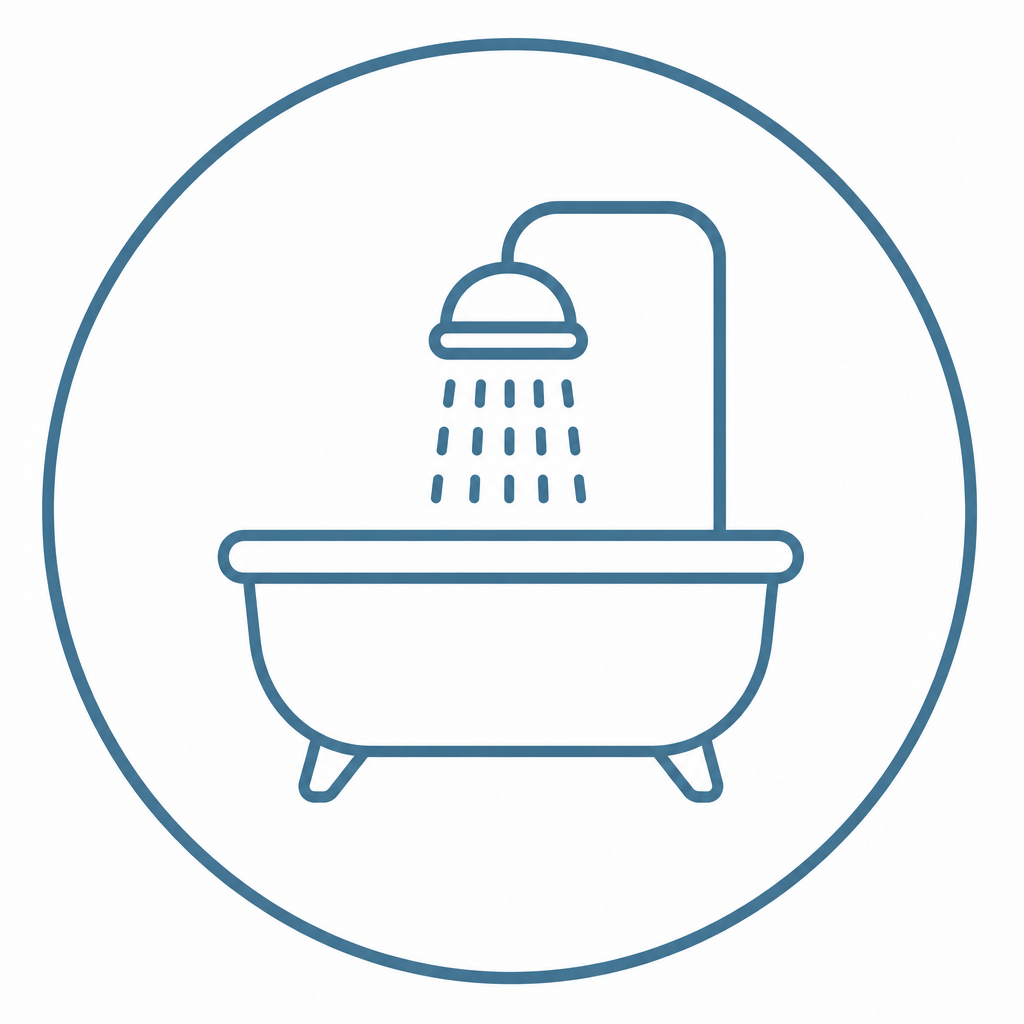 A bathtub/shower combo icon