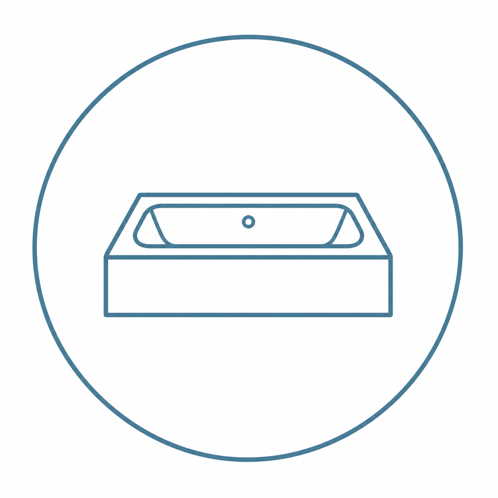 A drop-in bathtub icon