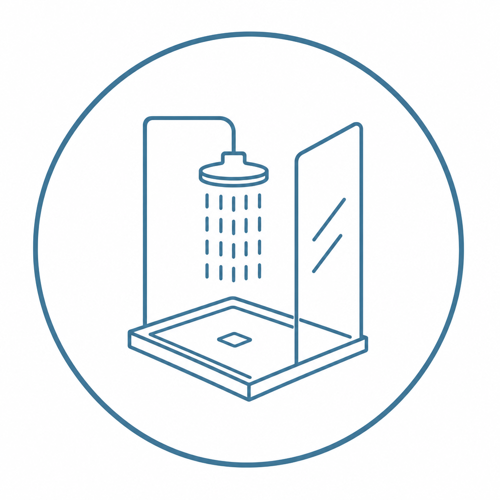 A walk-in shower icon