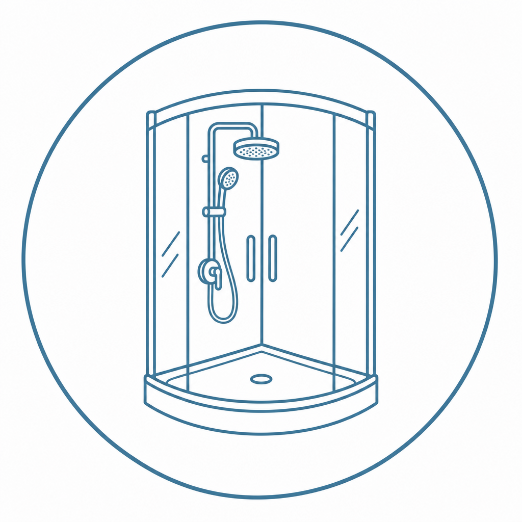 A corner shower icon