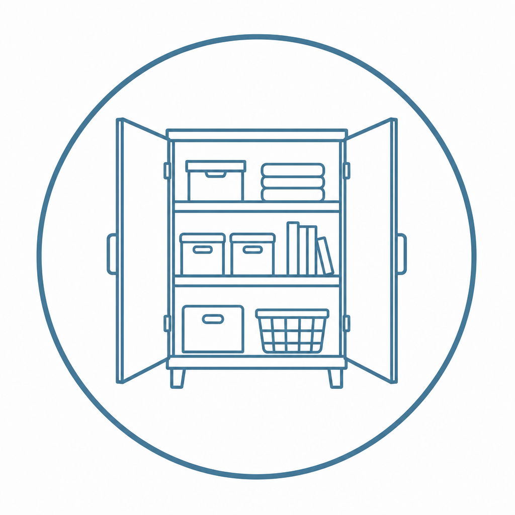 Storage capacity and organization icon