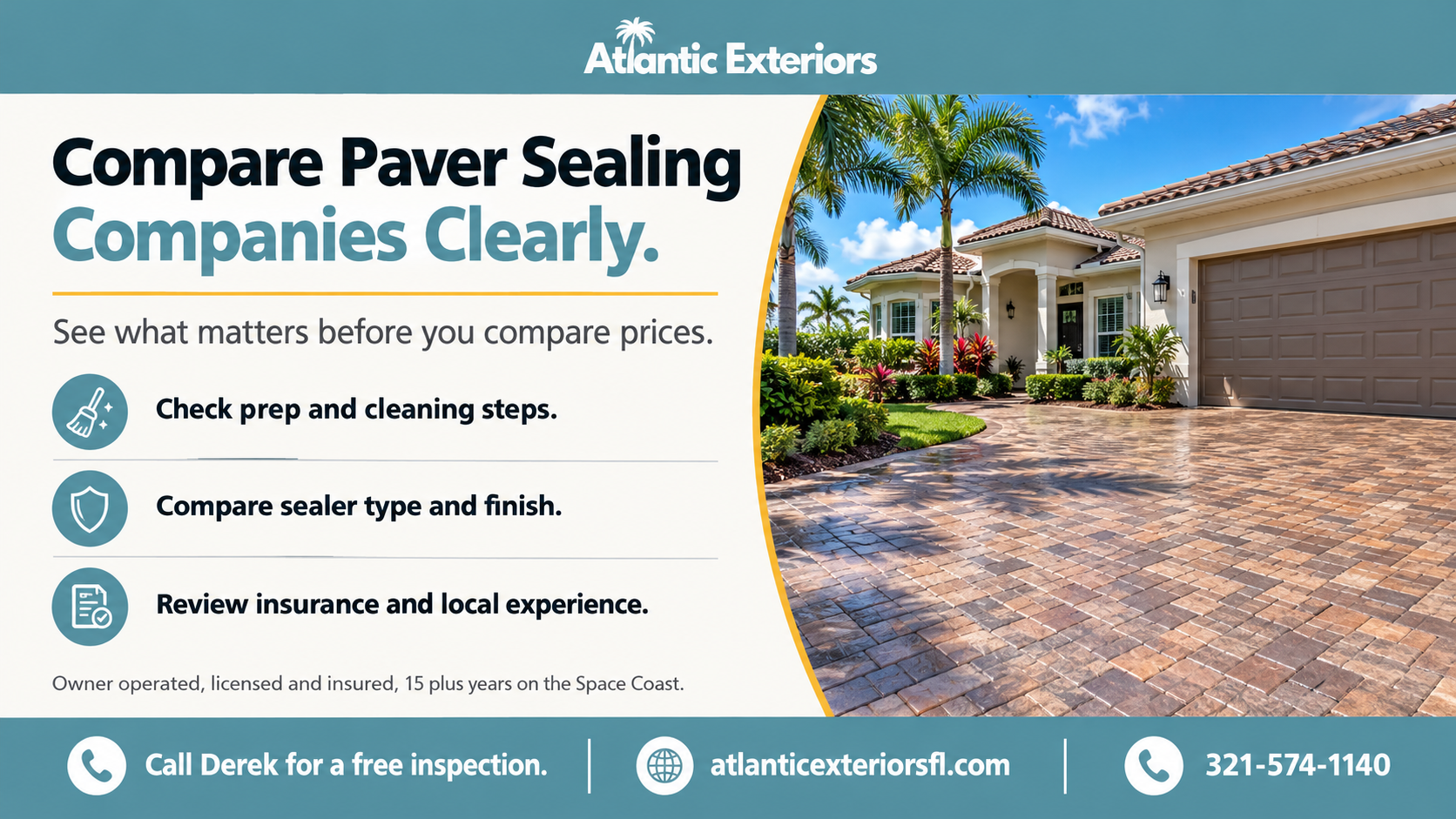 How to compare paver sealing companies Atlantic Exteriors driveway quote review