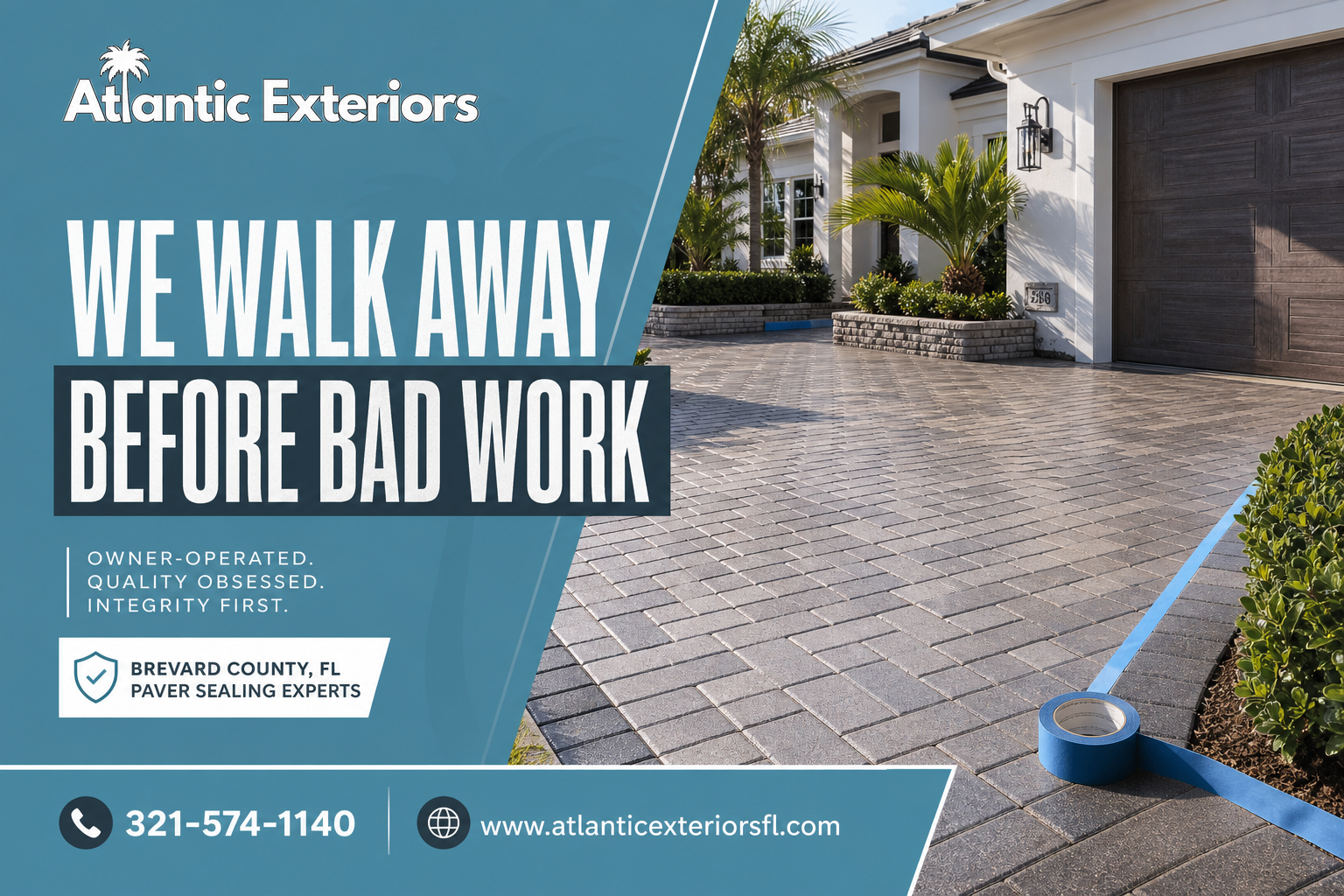 Why we walk away rather than do paver sealing wrong at Atlantic Exteriors driveway inspection
